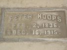 Grabstein von Pter Christoph Hoops *1836 in Schwalingen, +1915 in Kalifornien