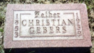 Grabstein von Peter Christoph Gebers *1853 in Schwalingen, genannt 'Christian' +1939 in Galva, Ida County, Iowa.